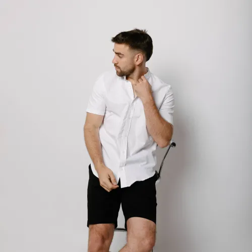 Camisa Liberato Basics Mao Mangas Cortas Blanca