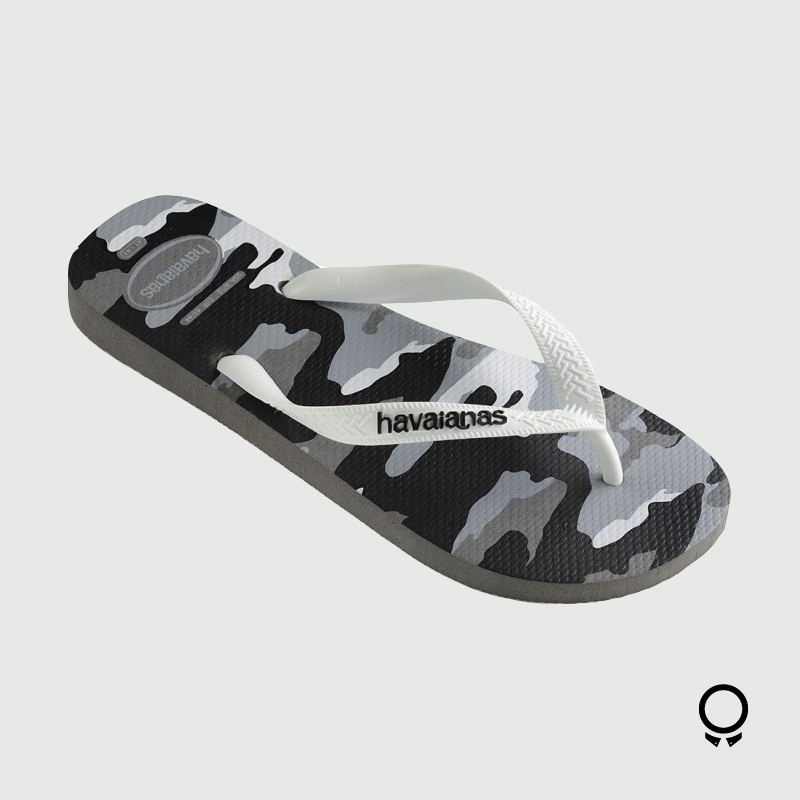 ZAPATILLA HAVAIANA TOP CAMU GRIS CON BLANCO