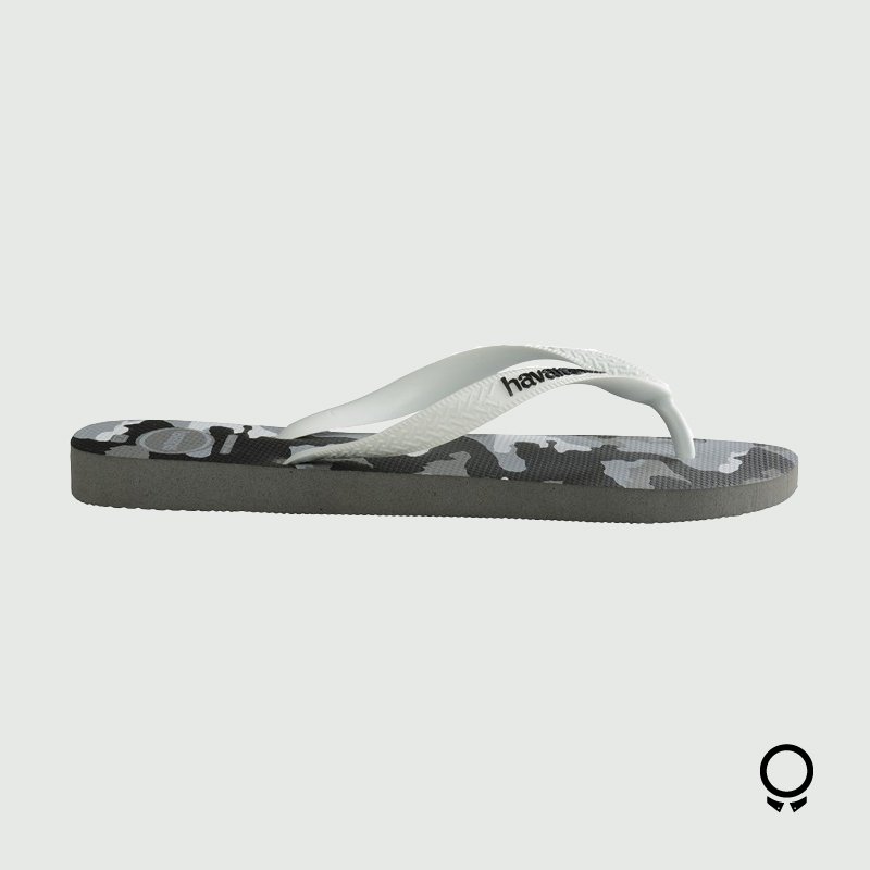 ZAPATILLA HAVAIANA TOP CAMU GRIS CON BLANCO