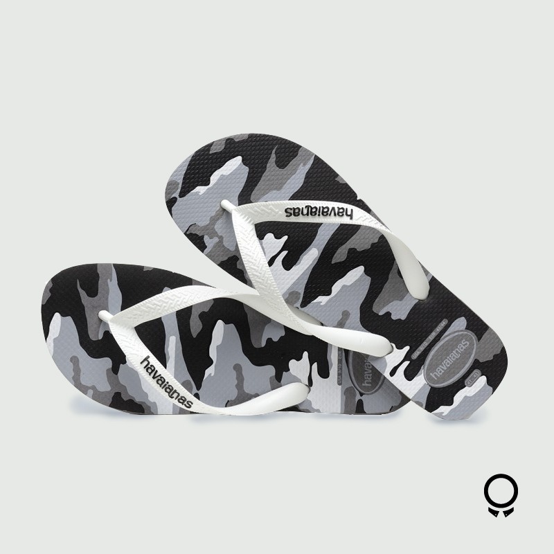 ZAPATILLA HAVAIANA TOP CAMU GRIS CON BLANCO