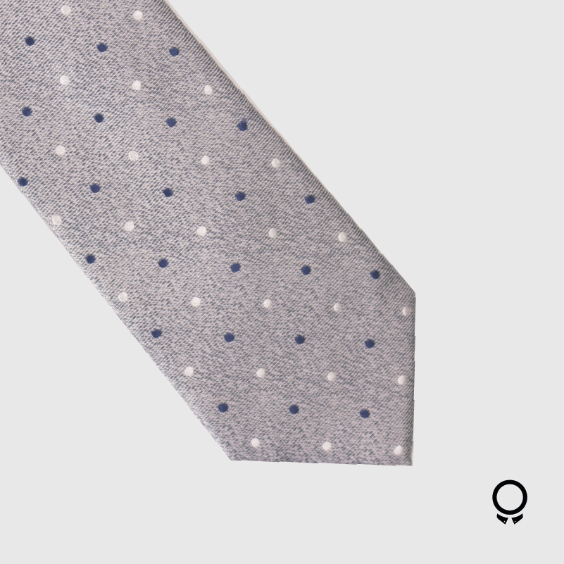 CORBATA PERRY ELLIS GRIS CON PUNTITOS