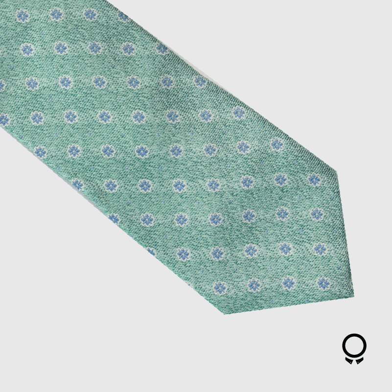 CORBATA PERRY ELLIS VERDE CON FLORES