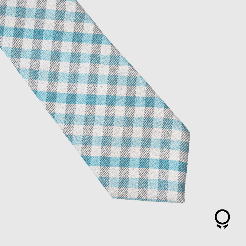 CORBATA PERRY ELLIS TURQUESA CON RAYAS BLANCAS