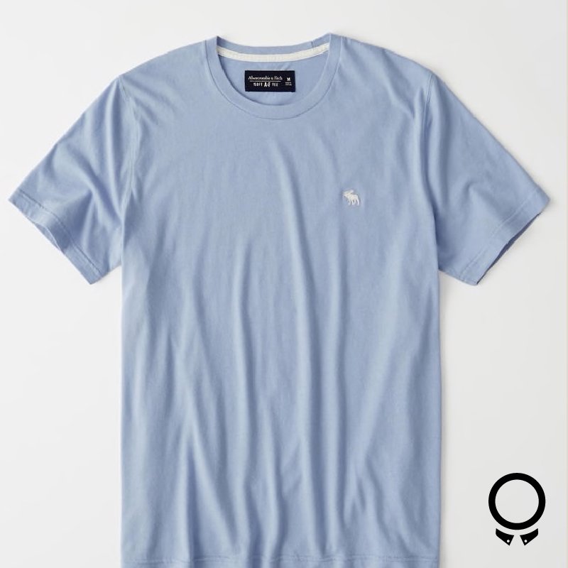 REMERA ABERCROMBIE MANGAS CORTAS CUELLO REDONDO CELESTE