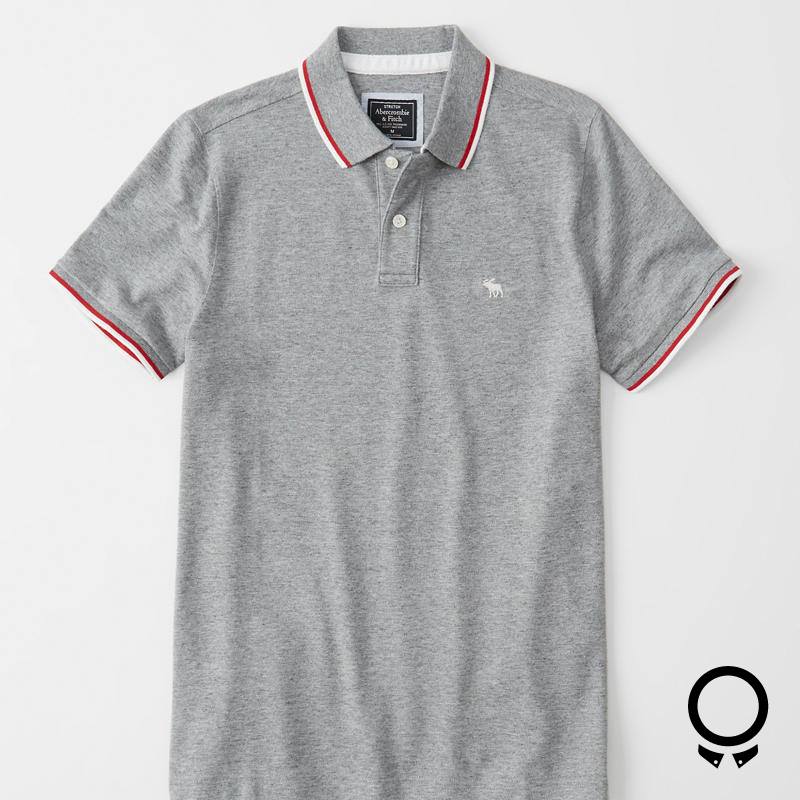 REMERA ABERCROMBIE CUELLO POLO GRIS