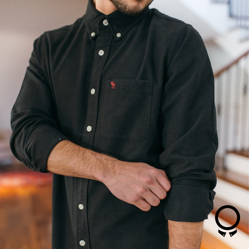 CAMISA ABERCROMBIE MANGAS LARGAS NEGRA