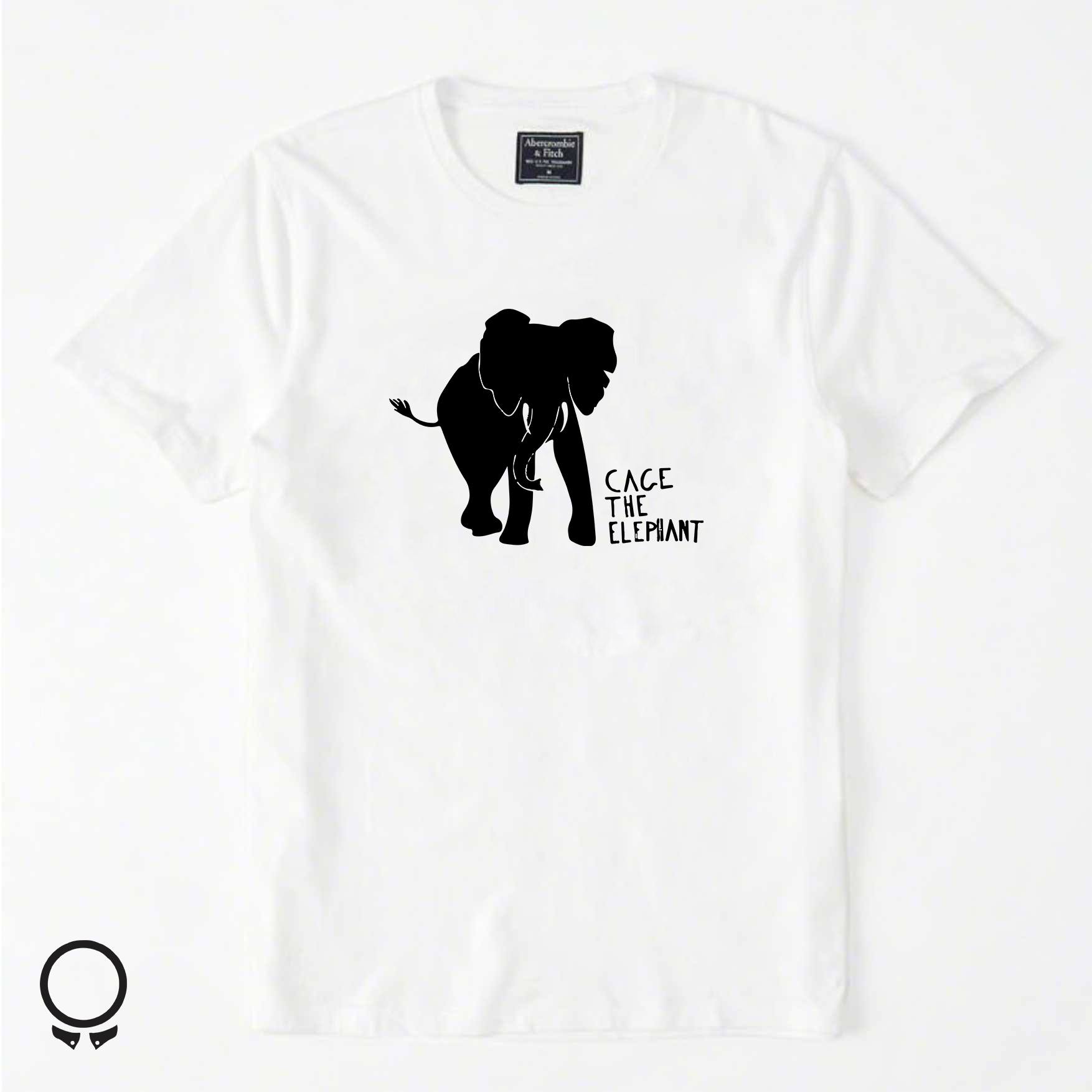 REMERA ABERCROMBIE BLANCA ESTAMPA CACE THE ELEPHANT