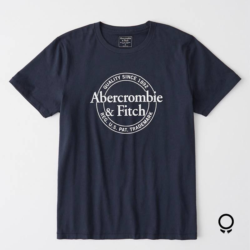 REMERA ABERCROMBIE CUELLO REDONDO AZUL MARINO