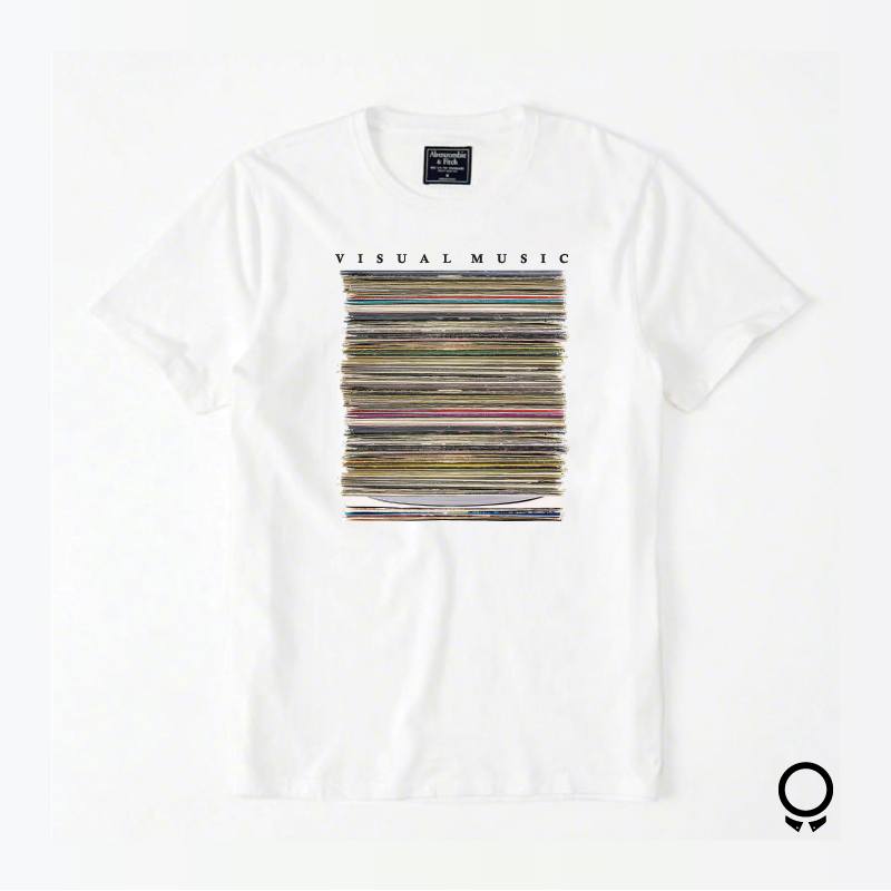 REMERA ABERCROMBIE BLANCA VISUAL MUSIC