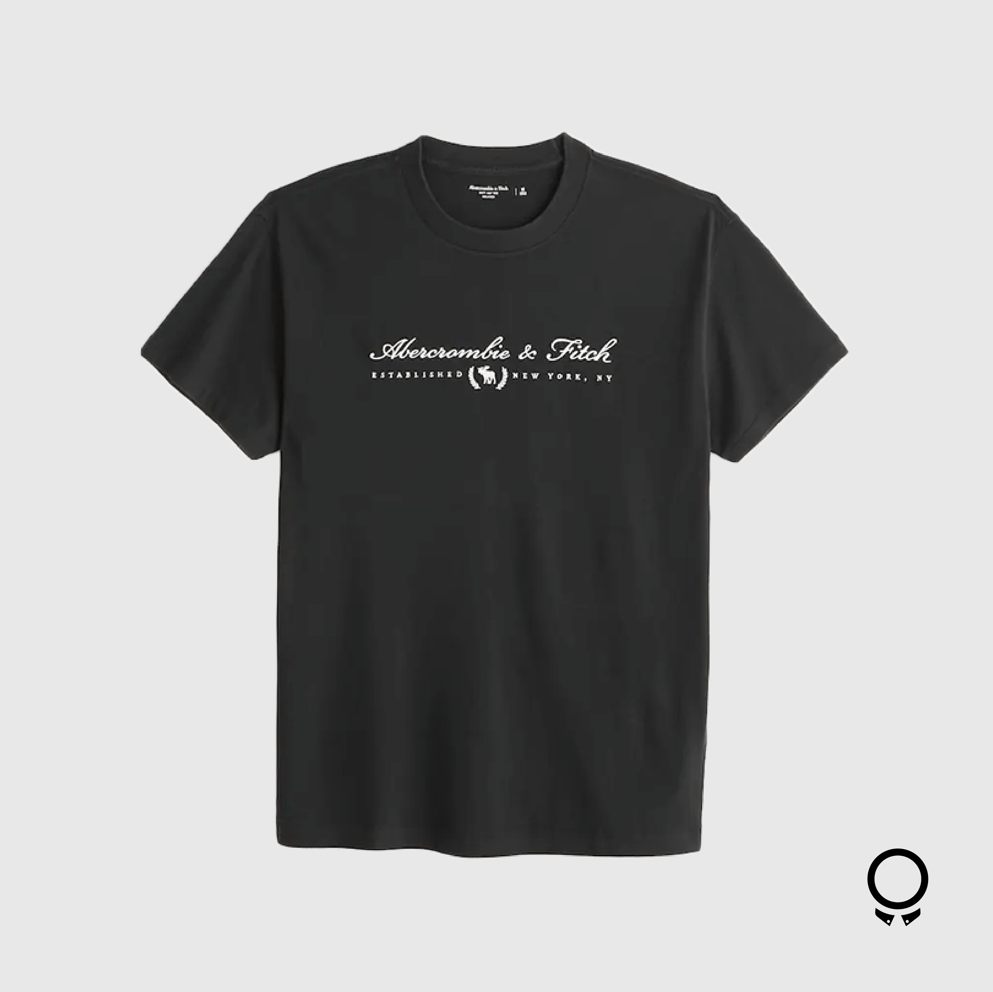 REMERA ABERCROMBIE NEGRO LOGO GRANDE