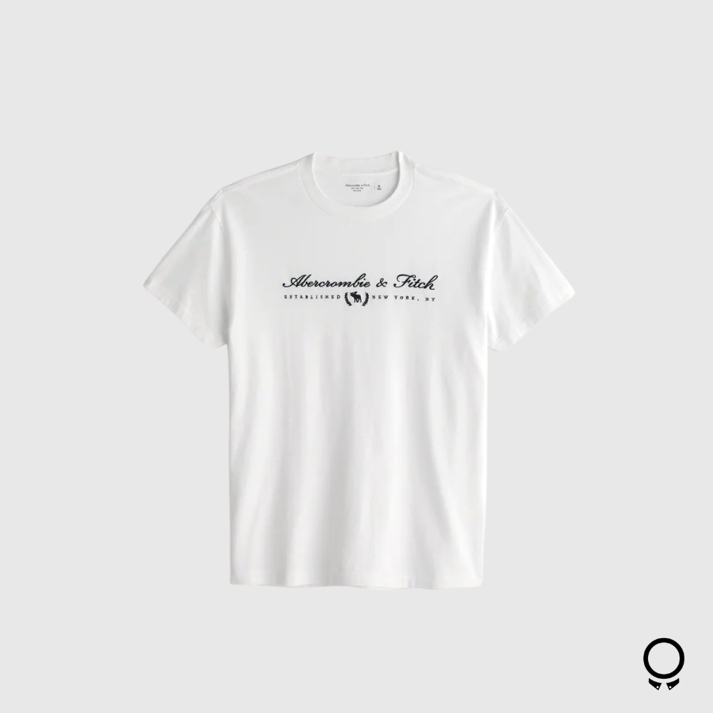 REMERA ABERCROMBIE BLANCA LOGO GRANDE