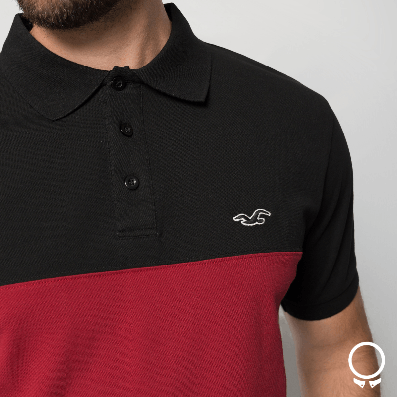 REMERA HOLLISTER POLO RAYAS BORDO