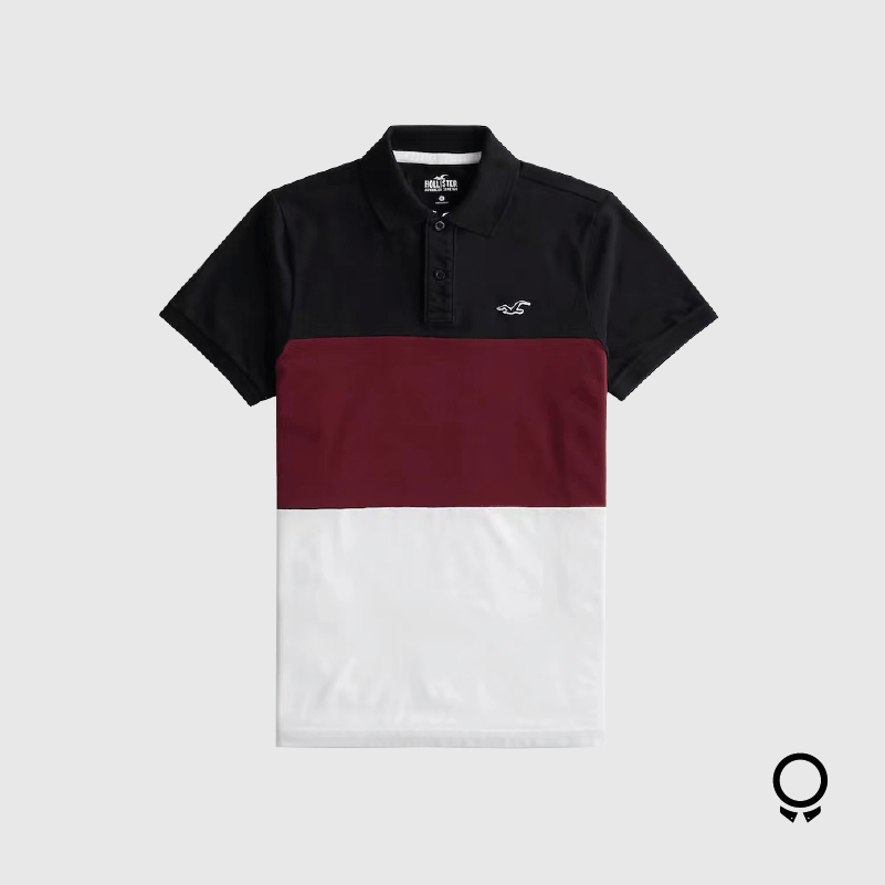 REMERA HOLLISTER POLO RAYAS BORDO