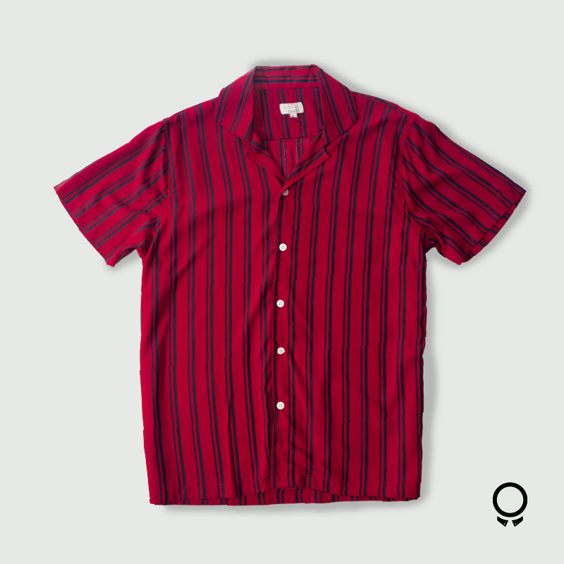 CAMISA LIBERATO BASICS PLAYERA BORDO CON RAYAS