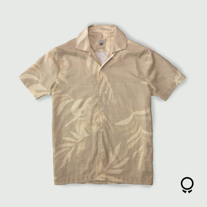 CAMISA LIBERATO BASICS PLAYERA BEIGE CON HOJAS