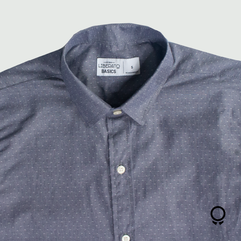 CAMISA LIBERATO BASICS MANGAS CORTAS GRIS OSCURO
