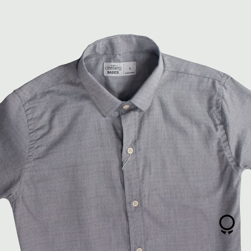 CAMISA LIBERATO BASICS MANGAS CORTAS GRIS CLARO