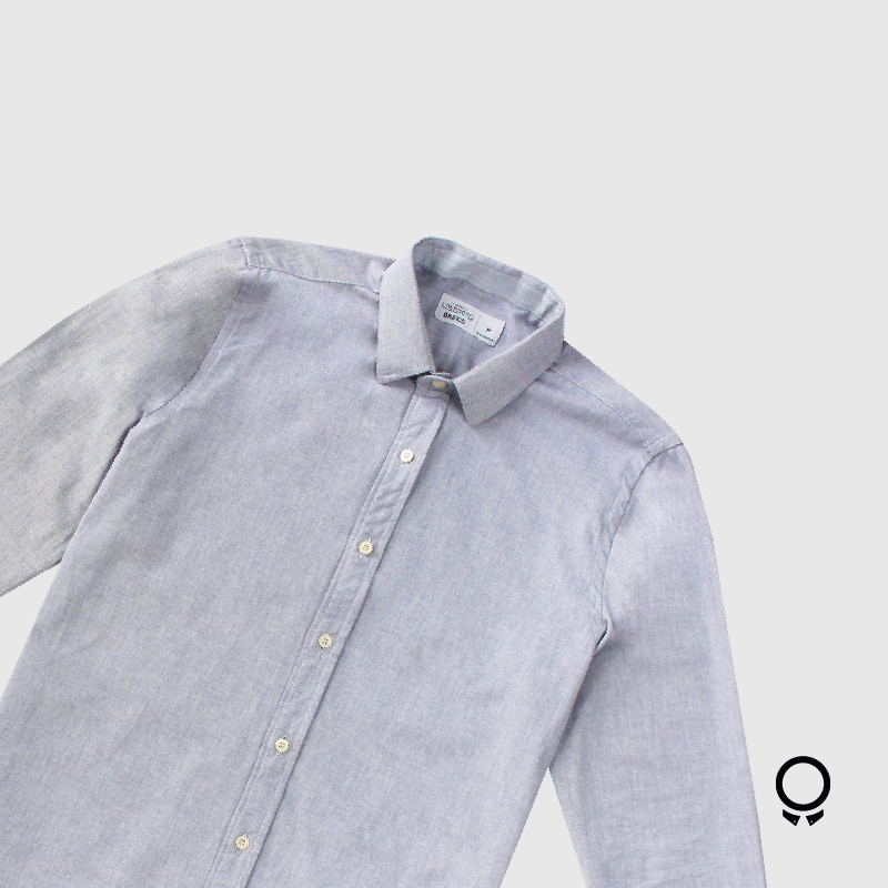 CAMISA LIBERATO BASICS MANGAS LARGAS AZUL JASPEADO