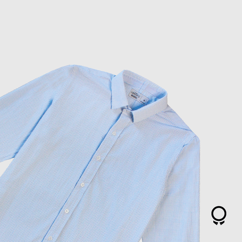 CAMISA LIBERATO BASICS MANGAS LARGAS CELESTE A CUADROS