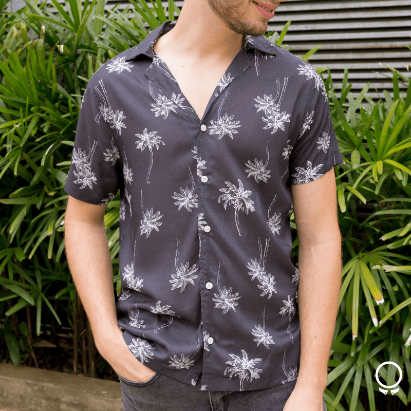 CAMISA LIBERATO BASICS NEGRA PALMERAS