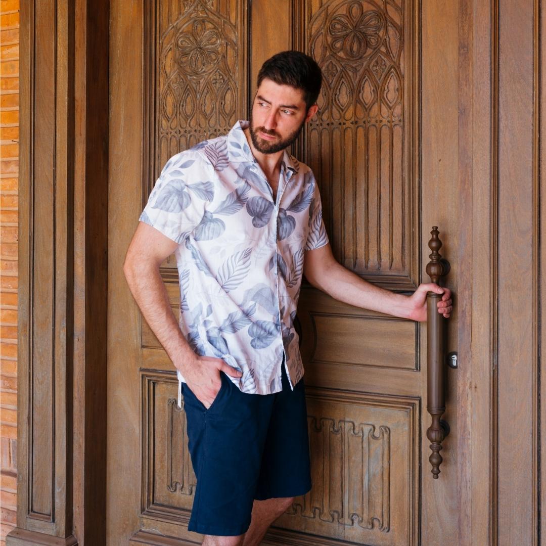 CAMISA LIBERATO BASICS PLAYERA FLORES CELESTE