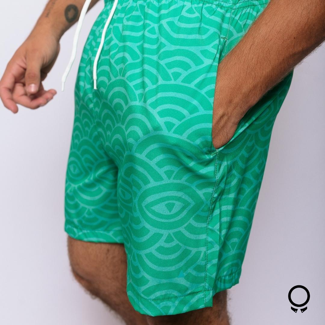 SHORT DE BAÑO LIBERATO BASICS OLAS VERDE