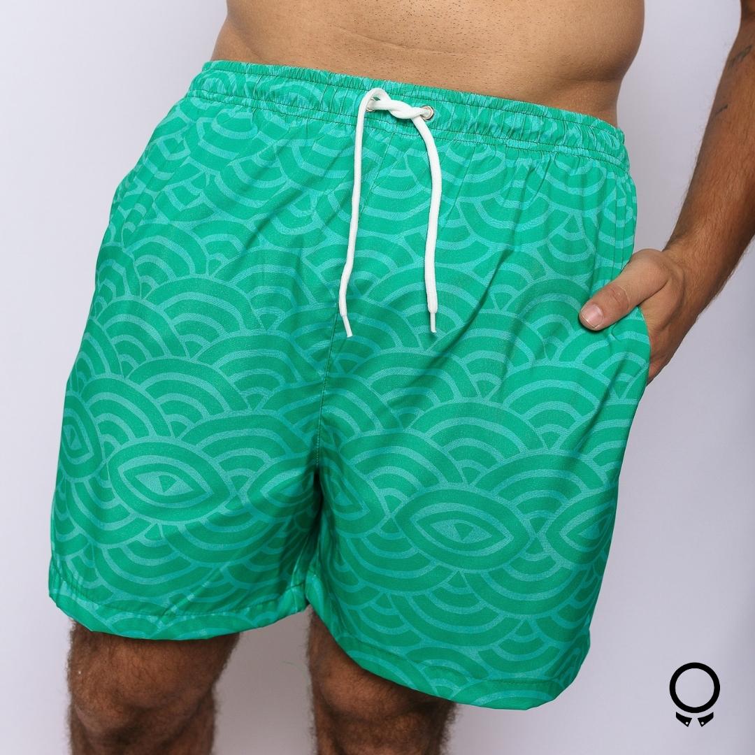 SHORT DE BAÑO LIBERATO BASICS OLAS VERDE