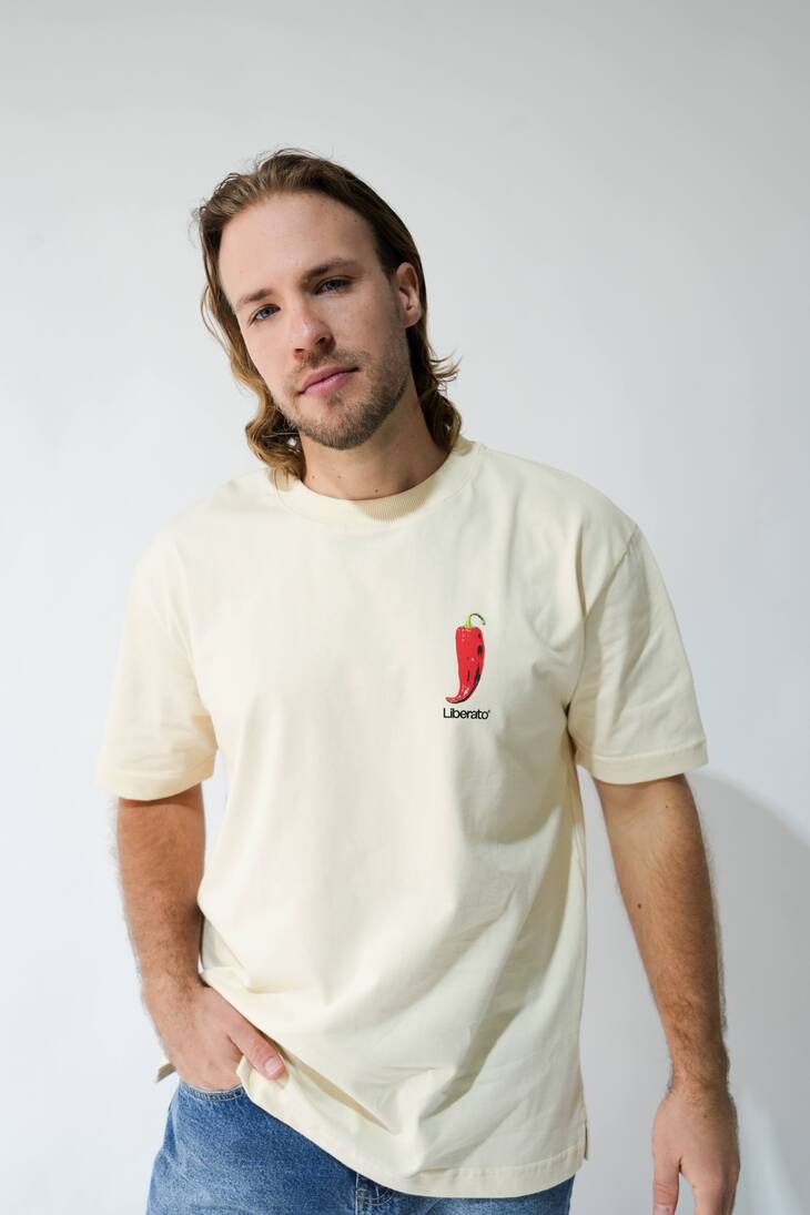 REMERA LIBERATO PREMIUM 250GSM OVERSIZE BEIGE CHILLI