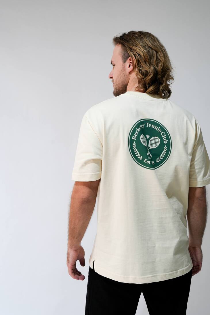 REMERA LIBERATO PREMIUM 250GSM OVERSIZE BEIGE BERKELEY TENNIS CLUB