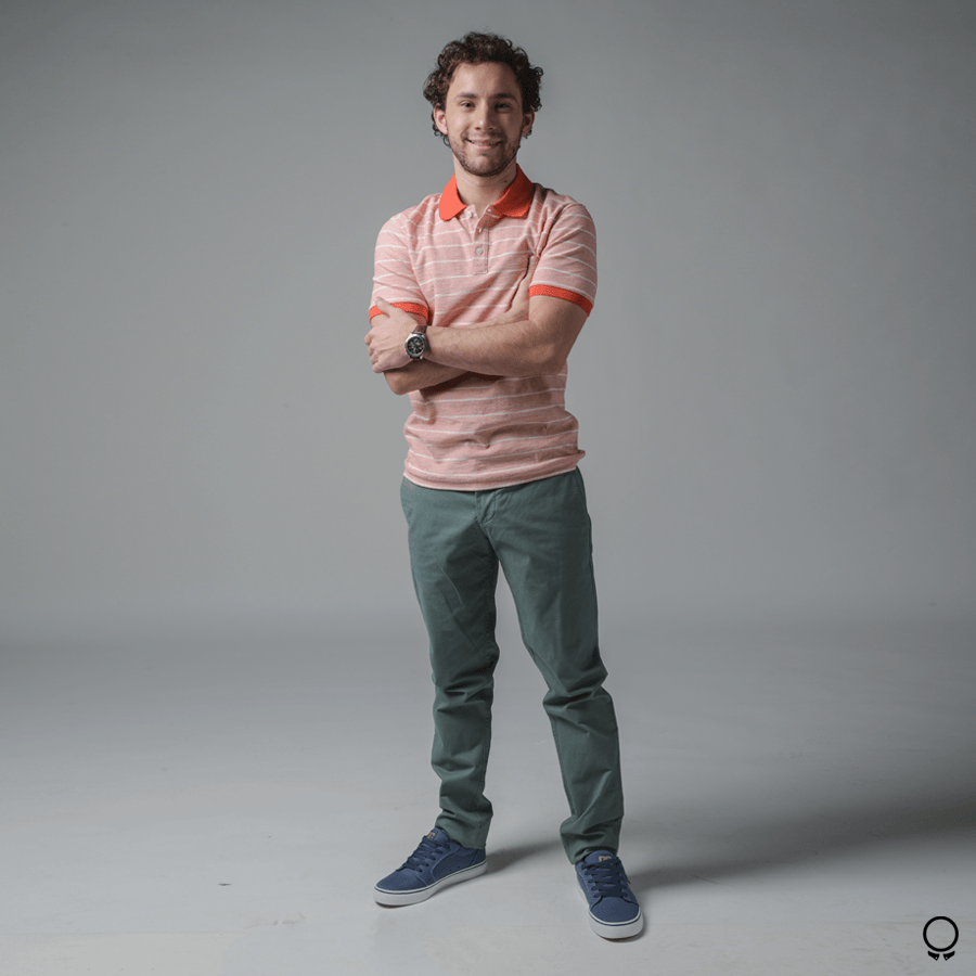 REMERA POLO PENGUIN FLAME SCRALET