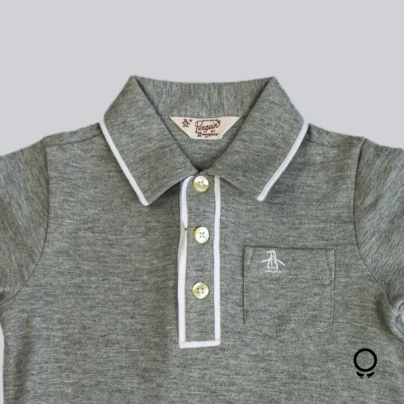 REMERA POLO PENGUIN KIDS GRIS