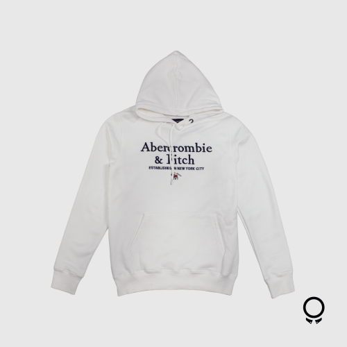 Hoodie Abercrombie Blanco Letras