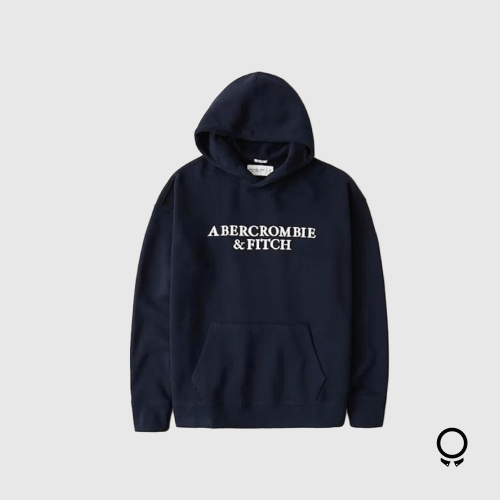 Hoodie Abercrombie Azul Marino Letras