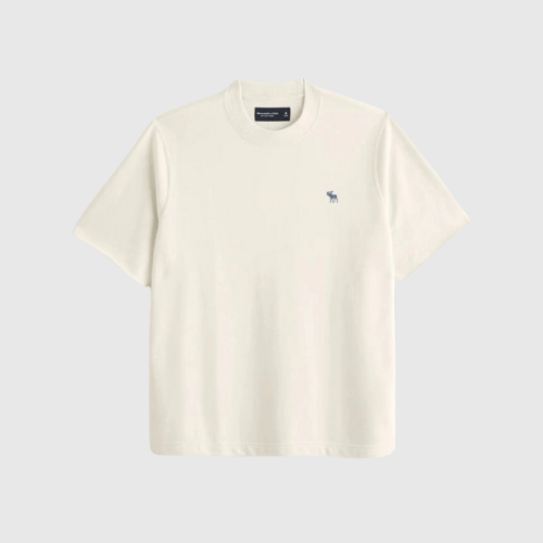 REMERA ABERCROMBIE REGULAR FIT BEIGE