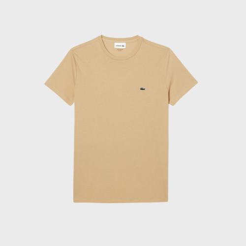 REMERA CUELLO REDONDO LACOSTE BEIGE