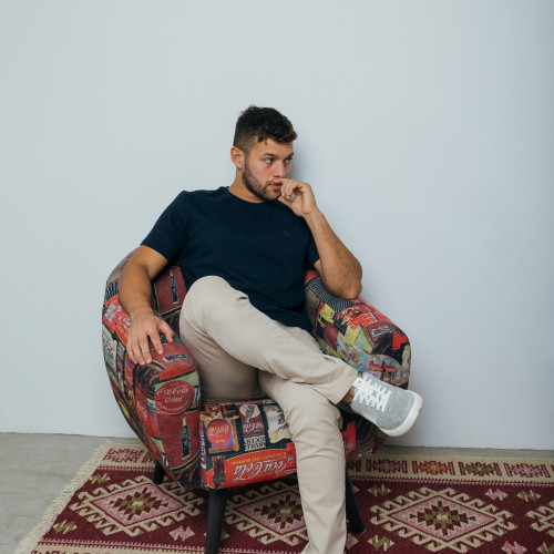 REMERA LACOSTE CUELLO REDONDO PARIS AZUL MARINO