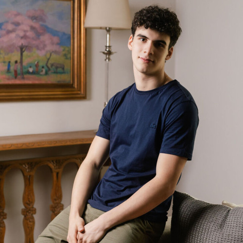 REMERA LACOSTE CUELLO REDONDO PARIS AZUL MARINO