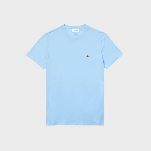 REMERA CUELLO RERDONDO LACOSTE CELESTE