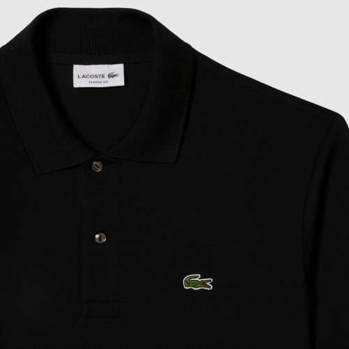 REMERA CUELLO POLO LACOSTE NEGRA