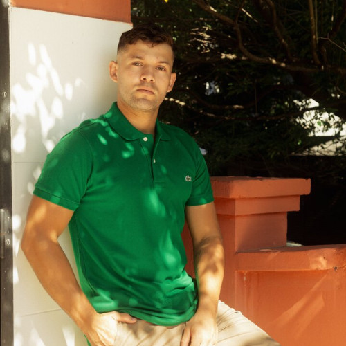 REMERA CUELLO POLO LACOSTE VERDE