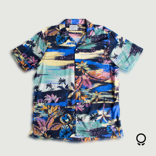 Camisa Liberato Basics Mangas Cortas Playera Hojas Verde Claro