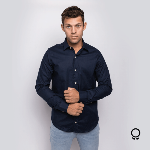 Camisa Liberato Basics Mangas Largas Azul