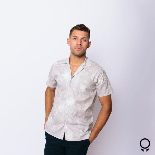 Camisa Liberato Basics Playera Gris Hojas