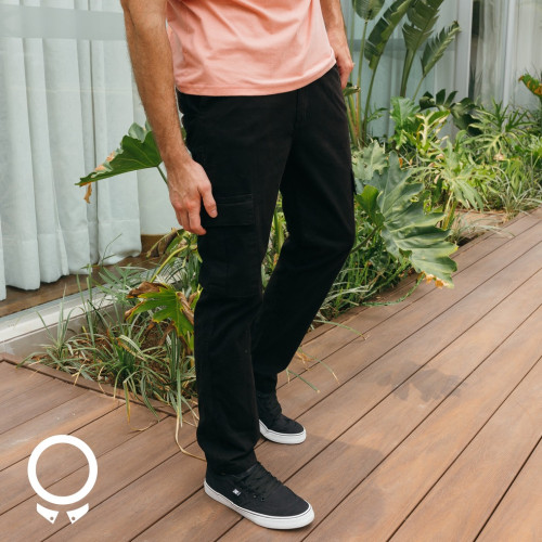 PANTALON CARGO LIBERATO BASICS NEGRO