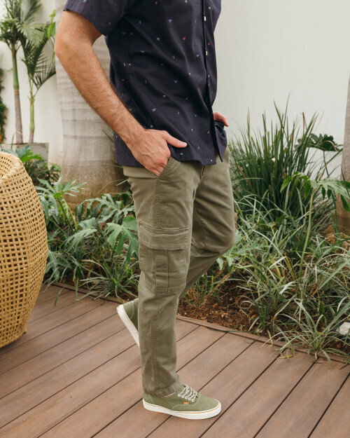 PANTALON CARGO LIBERATO BASICS VERDE