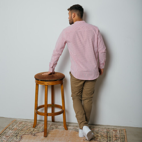 CAMISA LIBERATO BASICS MAO MANGAS LARGAS ROJA RAYAS