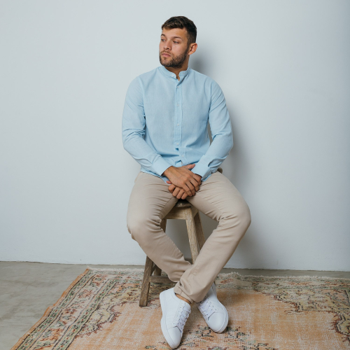 CAMISA LIBERATO BASICS MANGAS LARGAS CELESTE