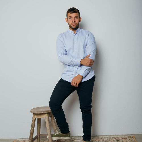 CAMISA LIBERATO BASICS MAO MANGAS LARGAS AZUL MARINO