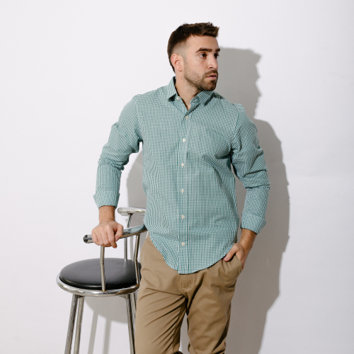 CAMISA LIBERATO BASICS MANGAS LARGAS CUADROS VERDES