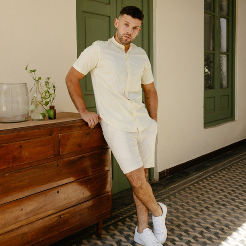 CAMISA LIBERATO BASICS MAO MANGAS CORTAS AMARILLA